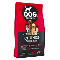 Dogs Favorite Chunks with Beef visavertis pašaras suaugusiems šunims, 15 kg - nuotrauka 1