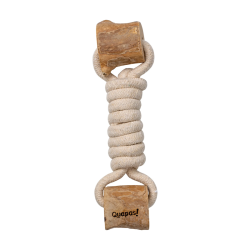 Quapas! Žaislas šunims iš natūralios virvės su kavamedžio žiedais, 24x6 cm - nuotrauka 1