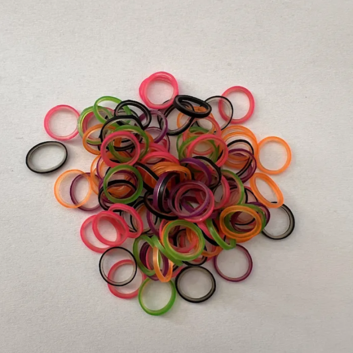 Lateksinės gumytės, 8 mm, spalvotos, 100 vnt.