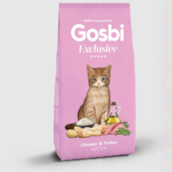 Gosbi Exclusive Cat Kitten Chicken with Turkey visavertis pašaras jauniems kačiukams su vištiena ir kalakutiena, 1,5 kg - nuotrauka 1