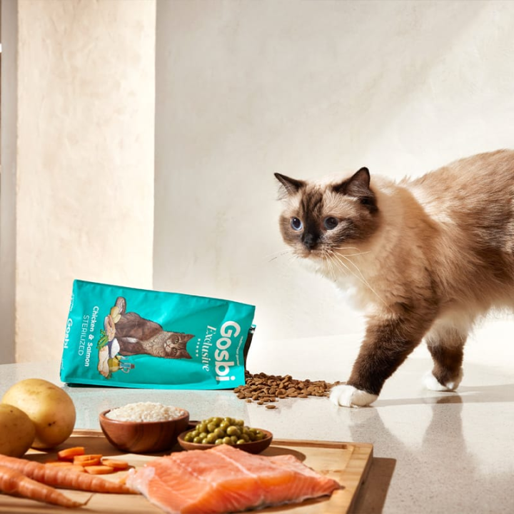Gosbi Exclusive Cat Sterilized Chicken with Salmon visavertis pašaras sterilizuotoms katėms su vištiena ir lašiša, 1,5 kg