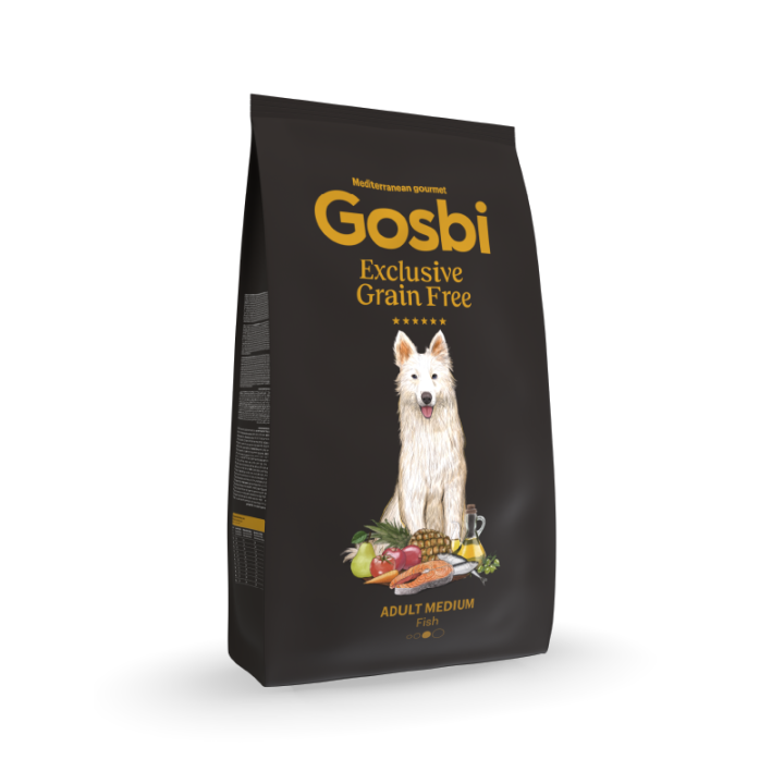 Gosbi begrūdis sausas maistas suaugusiems vidutinių veislių šunims Exclusive Grain Free Adult Fish Medium, 3 kg