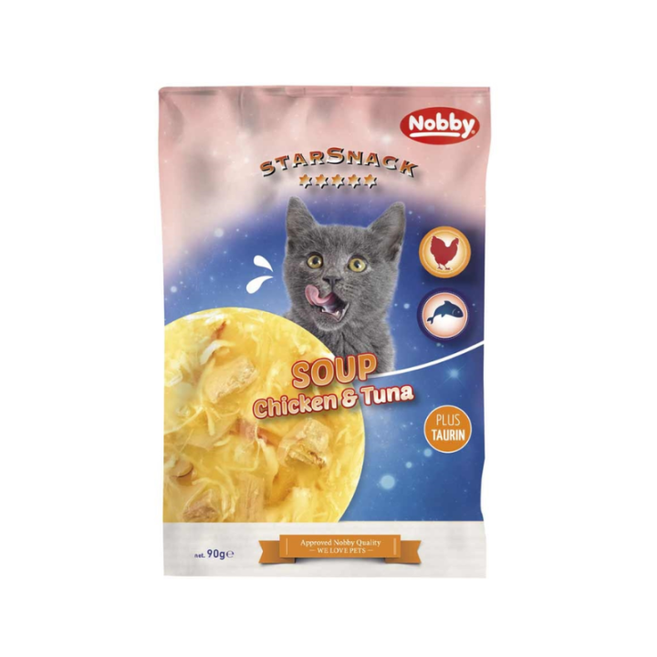 Sriuba katėms su vištiena ir tunu, 90 g