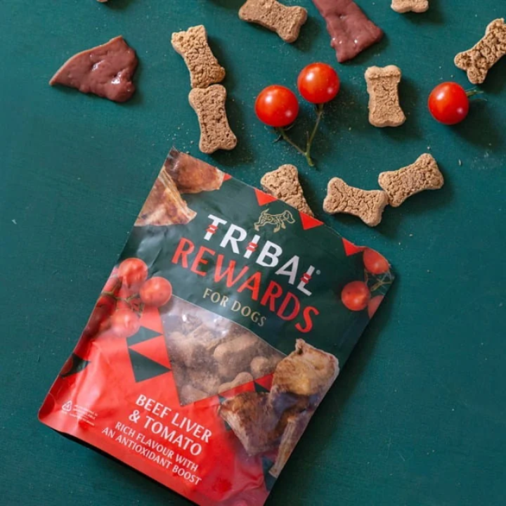 Tribal Rewards sausainiai šunims su jautiena ir pomidorais, 125 g