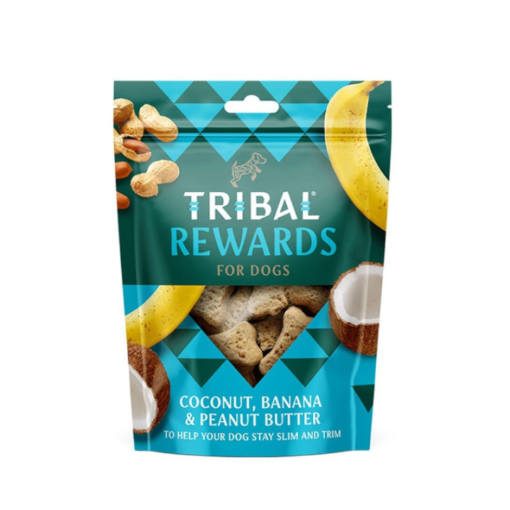 Tribal Rewards sausainiai šunims su kokosu, bananais ir žemės riešutų sviestu, 125 g