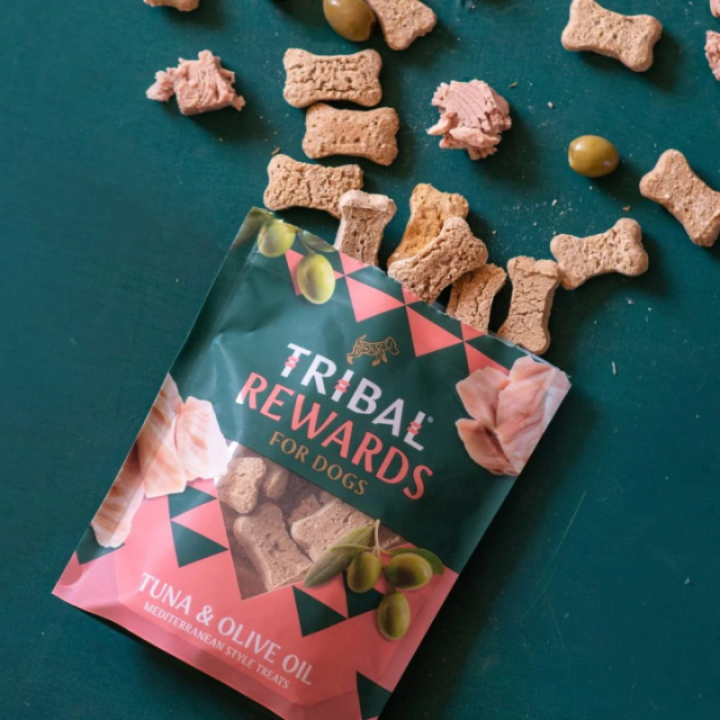 Tribal Rewards sausainiai šunims su tunu ir alyvuogių aliejumi, 125 g