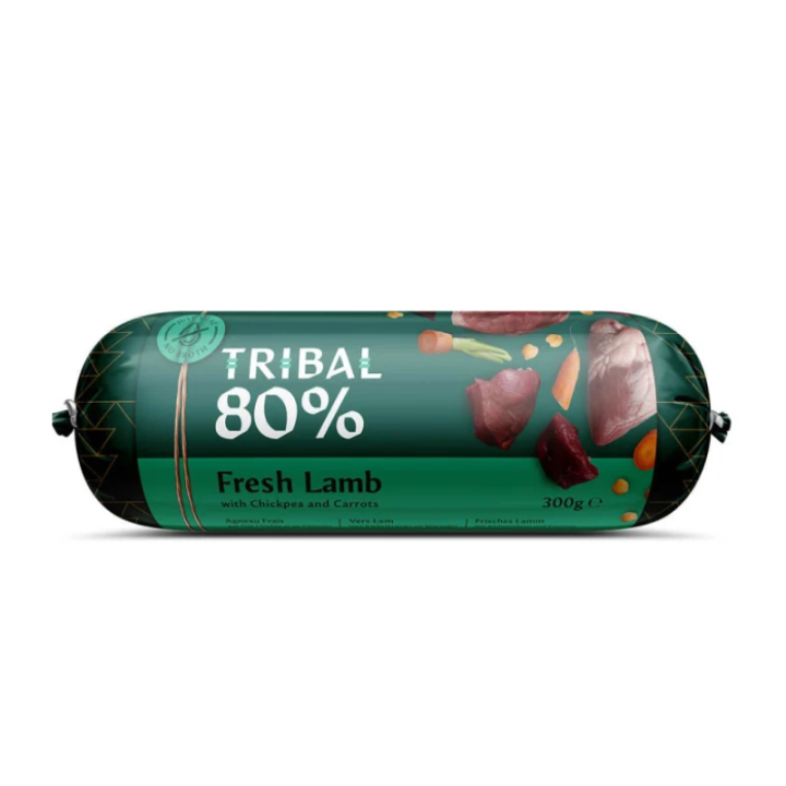 Tribal Gourmet Sausage dešra šunims su šviežia ėriena, 300 g