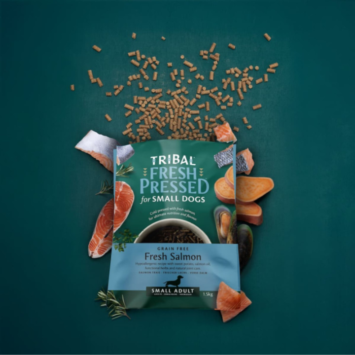 Tribal Fresh Pressed šalto spaudimo pašaras suaugusiems mažų veislių šunims su lašiša, 5 kg