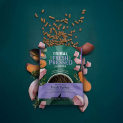 Tribal Fresh Pressed šalto spaudimo pašaras seniems ir tukti linkusiems šunims su kalakutiena, 2,5 kg - nuotrauka 5